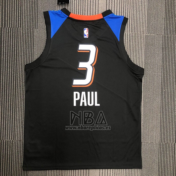 Camiseta Oklahoma City Thunder Chris Paul NO 3 Ciudad 2020-21 Negro
